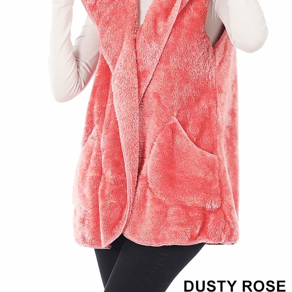 Soft Teddy Vest with a hoodie - Picture 3 of 3